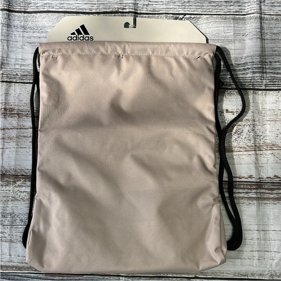 Adidas Classic 3S2 Drawstring Sackpack Wonder Beige and Black with Sporty Design - Picture 2 of 8